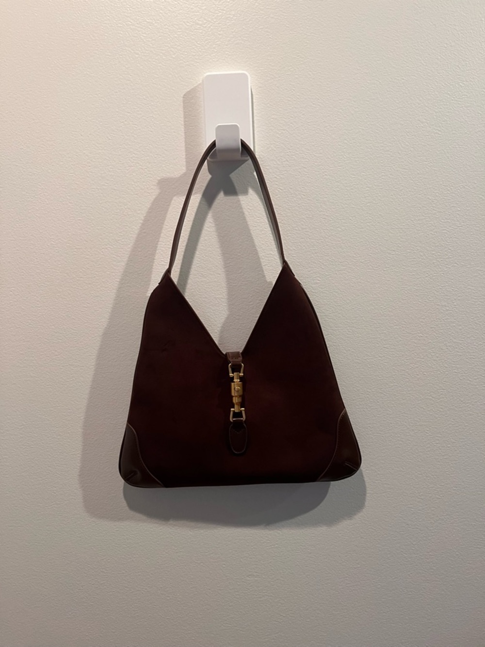 Brown Suede Shoulder Bag - Picture 4 of 12